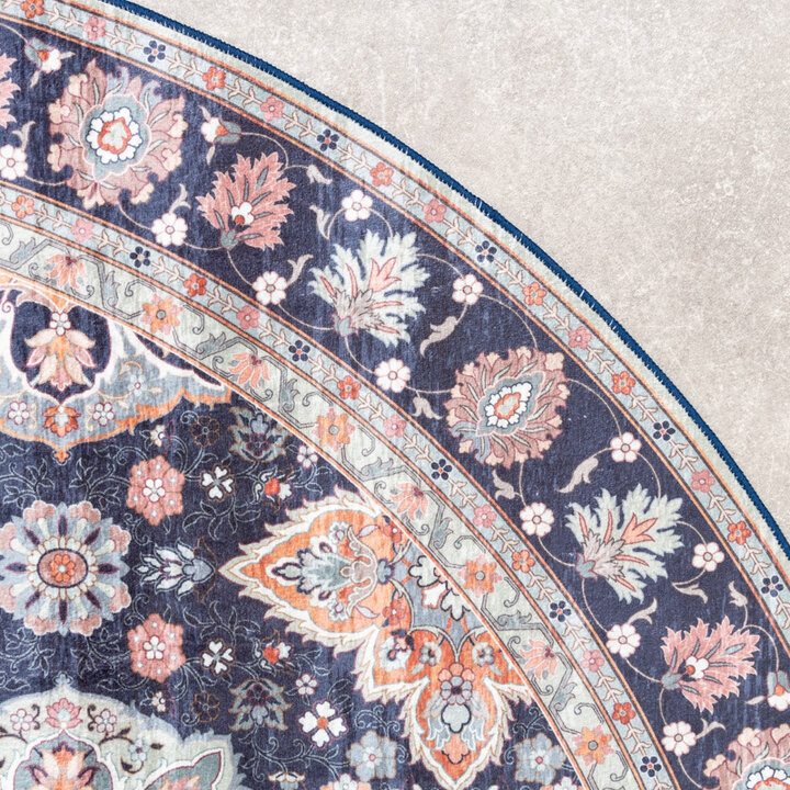 Tapis vintage rond - Imagine Oriental Bleu - 4