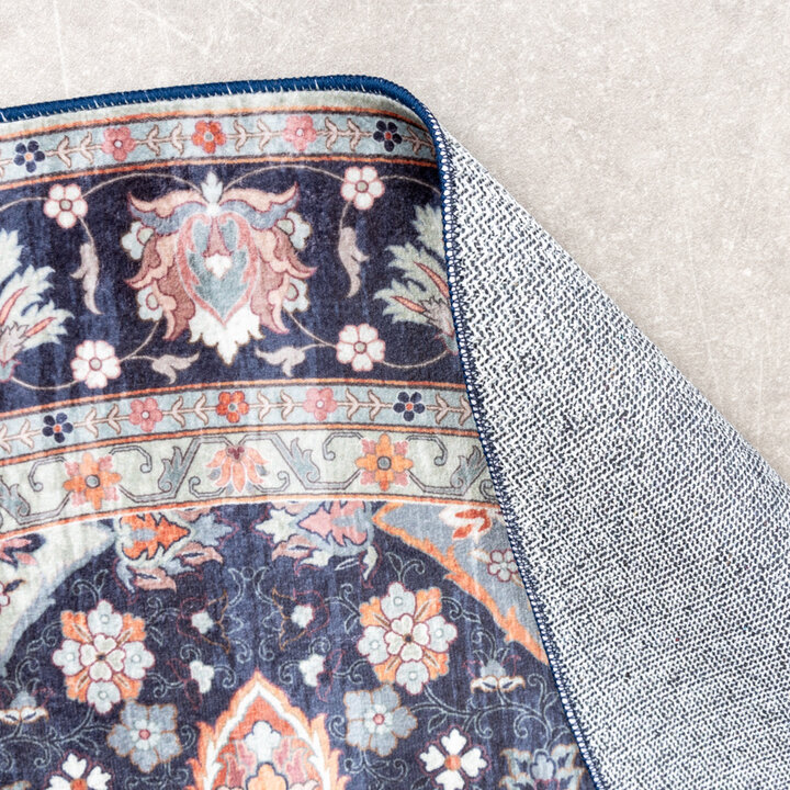 Tapis vintage rond - Imagine Oriental Bleu - 5