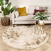 Tapis rond à poils longs - Glorious Champagne/Crème - thumbnail