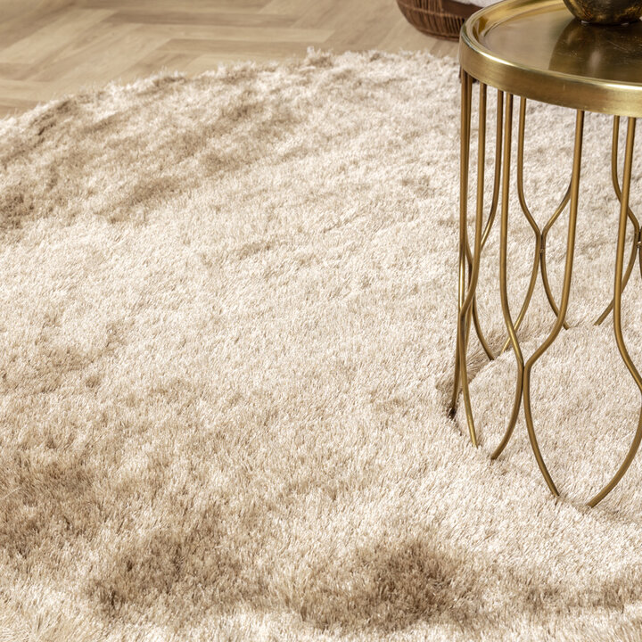Tapis rond à poils longs - Glorious Champagne/Crème - 4