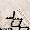 Tapis à poils longs - Grand Diamond Weave Crème/Noir - thumbnail 4