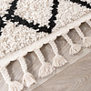 Tapis à poils longs - Grand Diamond Weave Crème/Noir - thumbnail 5