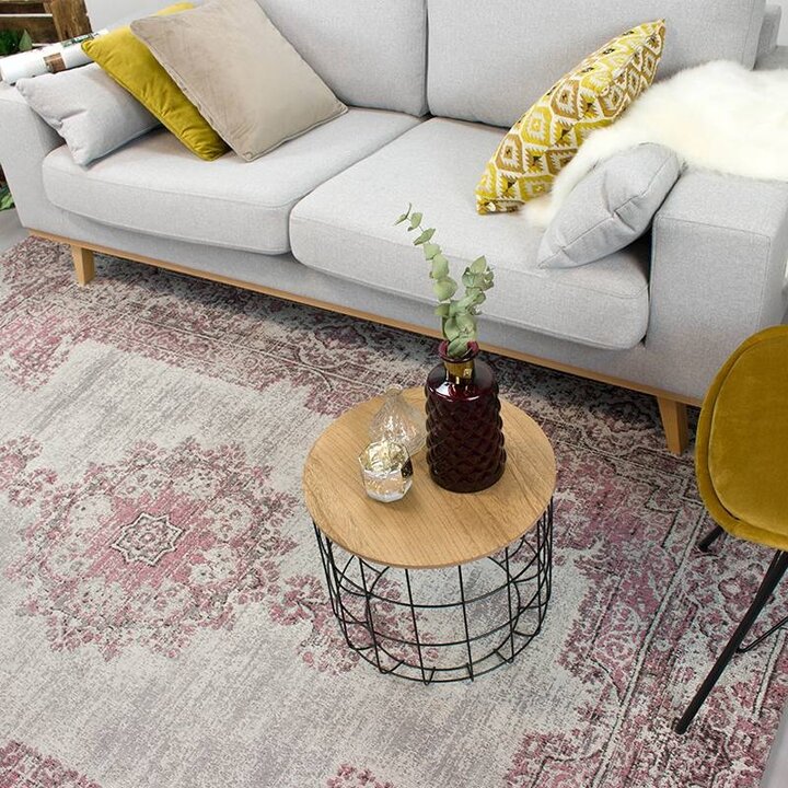 Tapis vintage - Dreams Gris/Rose - 5