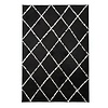 Tapis à poils longs - Grand Lines Noir/Crème - thumbnail 1