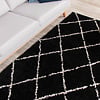 Tapis à poils longs - Grand Lines Noir/Crème - thumbnail 3