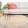 Tapis rond à poils longs - Lofty Fringe Beige - thumbnail