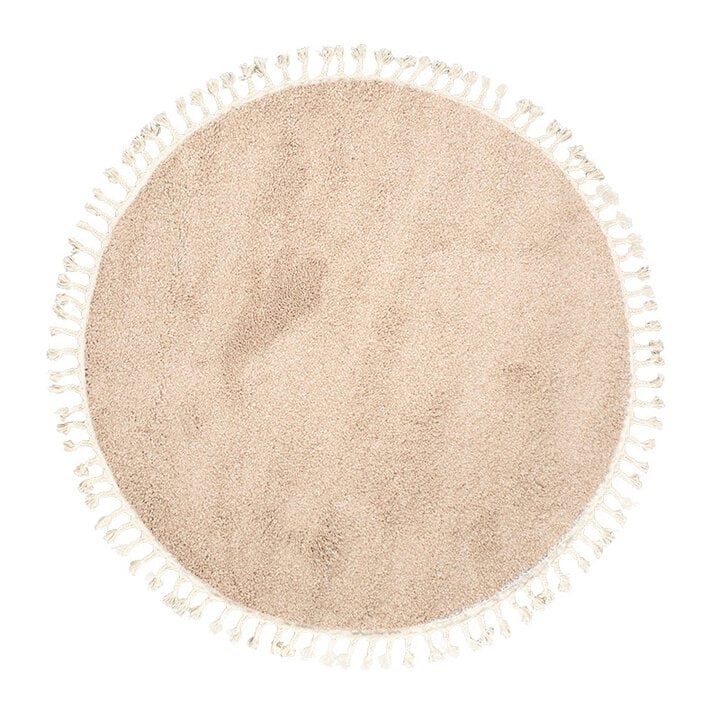 Tapis rond à poils longs - Lofty Fringe Beige - 1