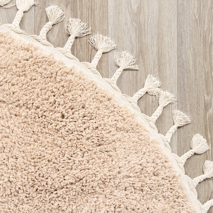 Tapis rond à poils longs - Lofty Fringe Beige - 4