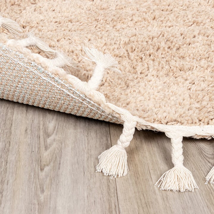 Tapis rond à poils longs - Lofty Fringe Beige - 5