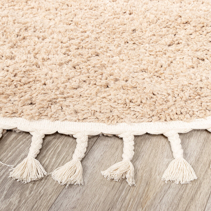 Tapis rond à poils longs - Lofty Fringe Beige - 6