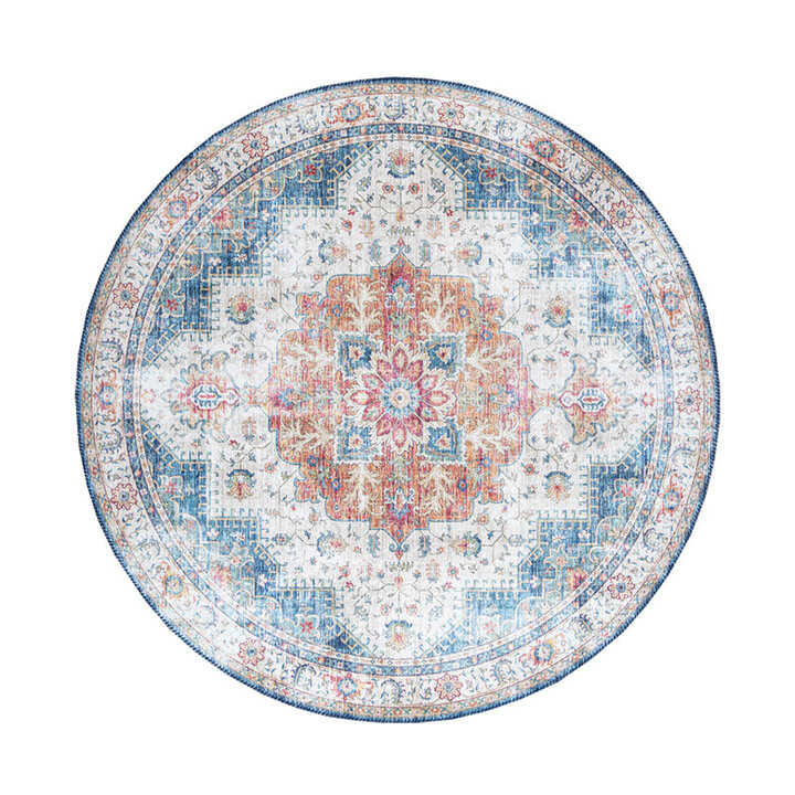 Tapis vintage rond - Azara Bleu Clair - 1