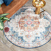 Tapis vintage rond - Azara Bleu Clair - thumbnail 3