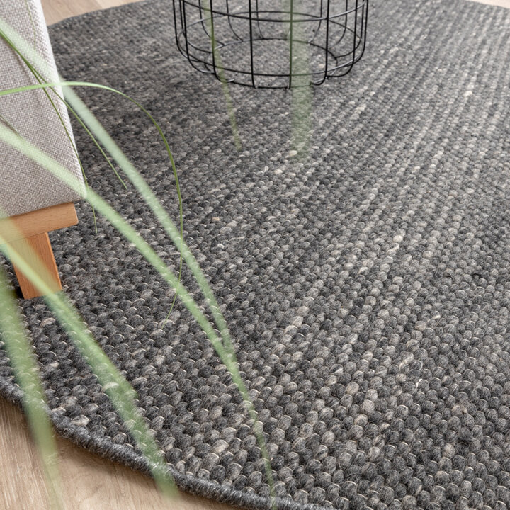 Tapis en laine rond - Feline Anthracite/Mélangé - 3