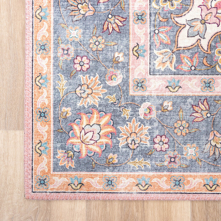 Tapis vintage - Lily Medaillon Rose - 8