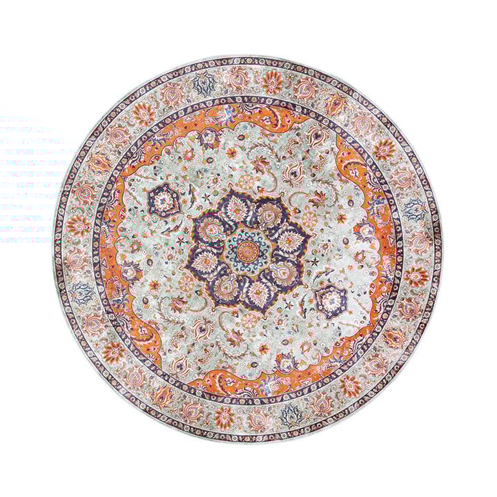 Tapis vintage rond - Imagine Medaillon Vert - 1