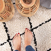 Tapis rond à poils longs - Grand Lines Crème/Noir - thumbnail 4