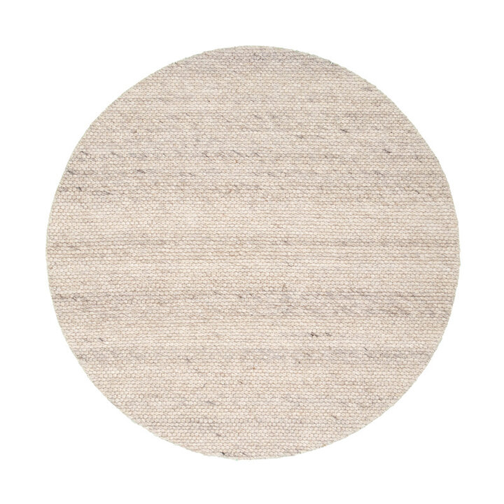 Tapis en laine rond - Feline Blanc/Mélangé  - 1