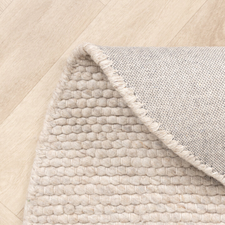 Tapis en laine rond - Feline Blanc/Mélangé  - 5