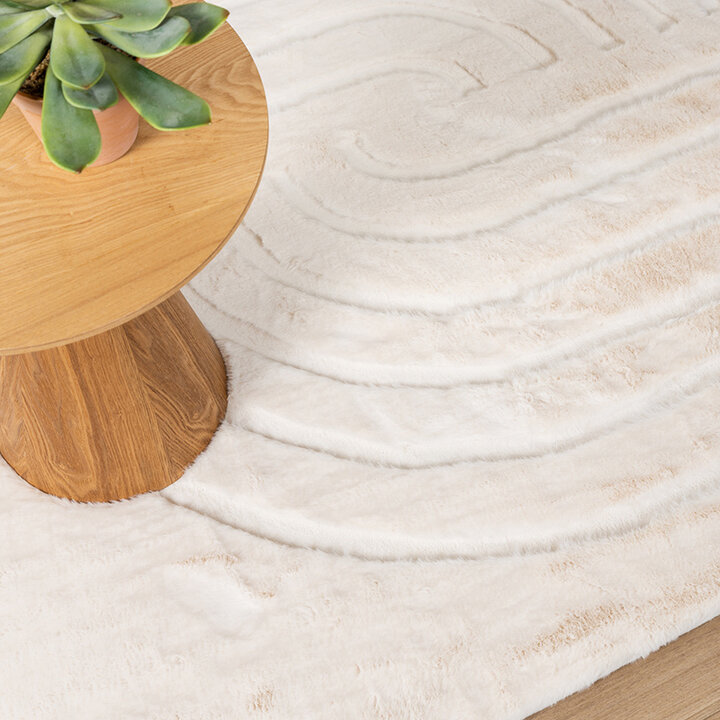 Tapis doux à poils longs - Carvy Arches Crème - 3