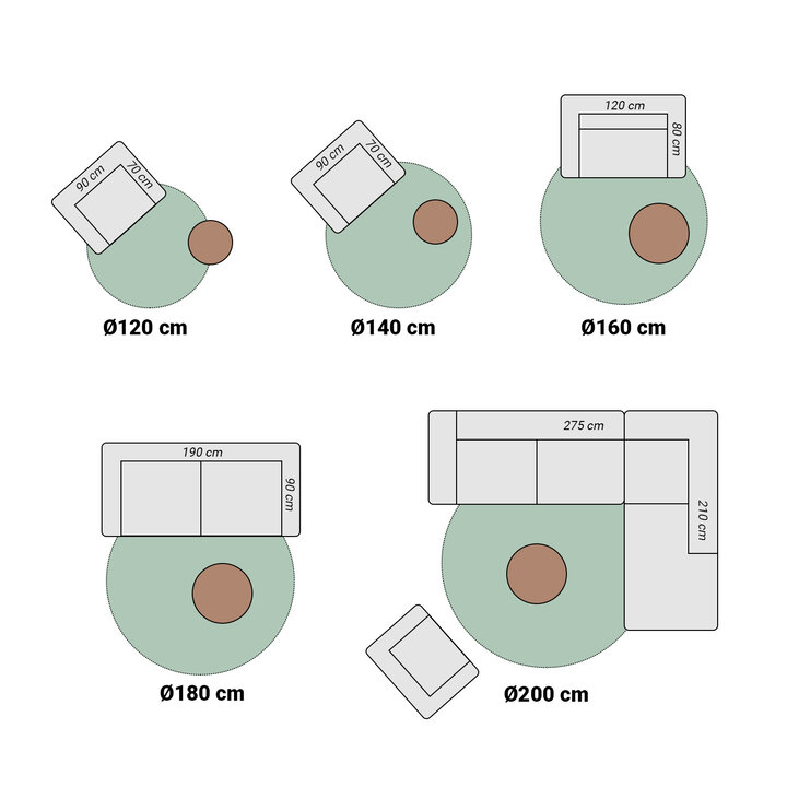 Tapis rond - Xavier Scratch Taupe/Rouge - 7