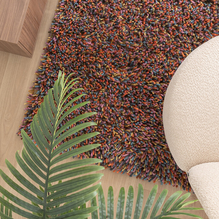 Tapis en laine à poils longs - Elin Multicolore - 2