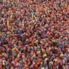 Tapis en laine à poils longs - Elin Multicolore - thumbnail 3