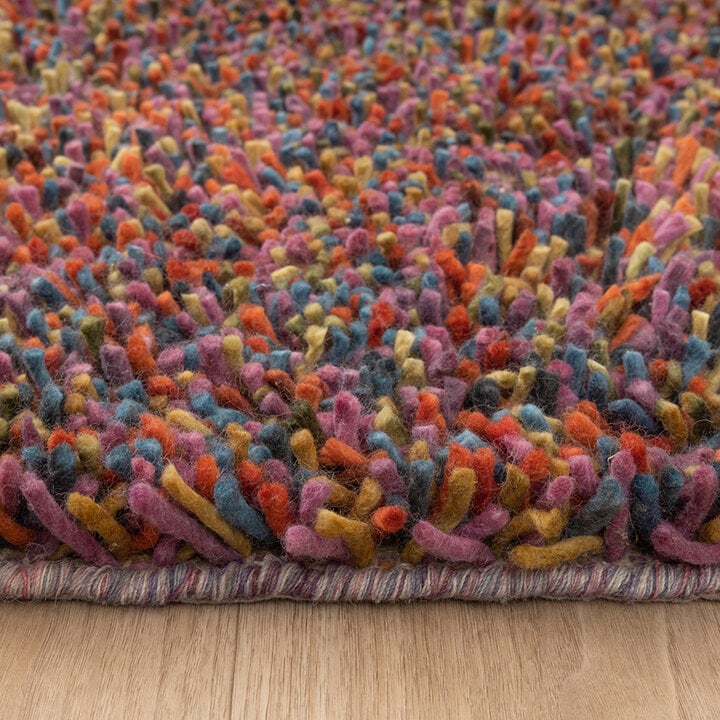 Tapis en laine à poils longs - Elin Multicolore - 4