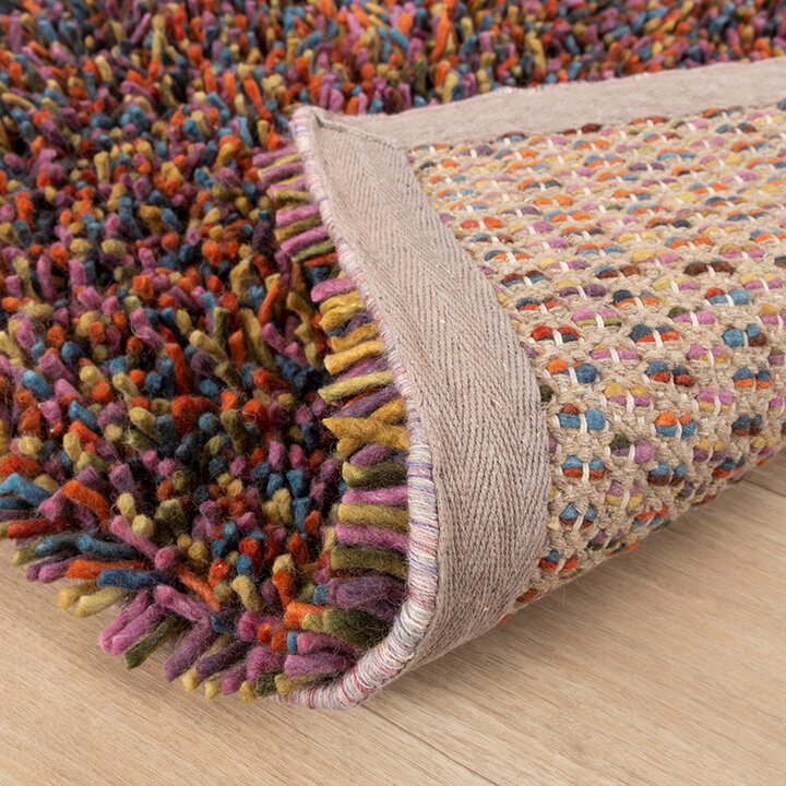 Tapis en laine à poils longs - Elin Multicolore - 6