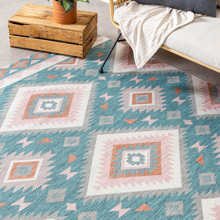 Tapis de balcon - Vedra Aztec Bleu - 2