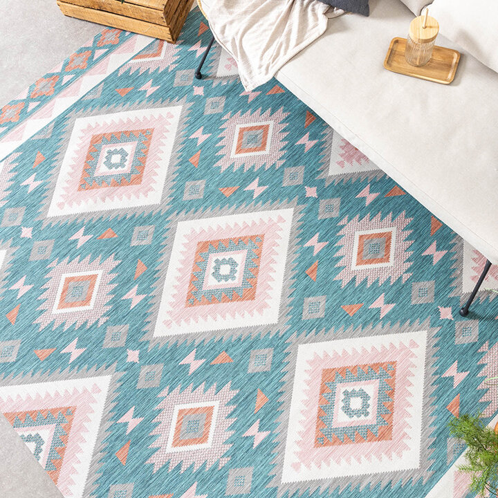 Tapis de balcon - Vedra Aztec Bleu - 3
