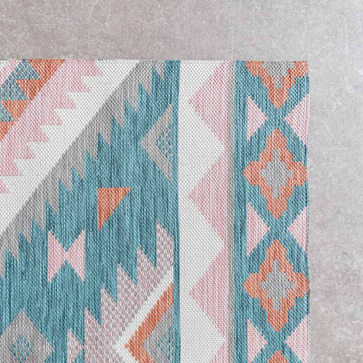 Tapis de balcon - Vedra Aztec Bleu - 4