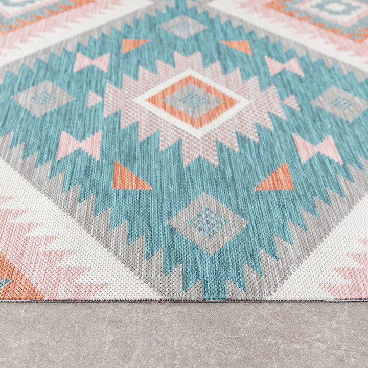 Tapis de balcon - Vedra Aztec Bleu - 5