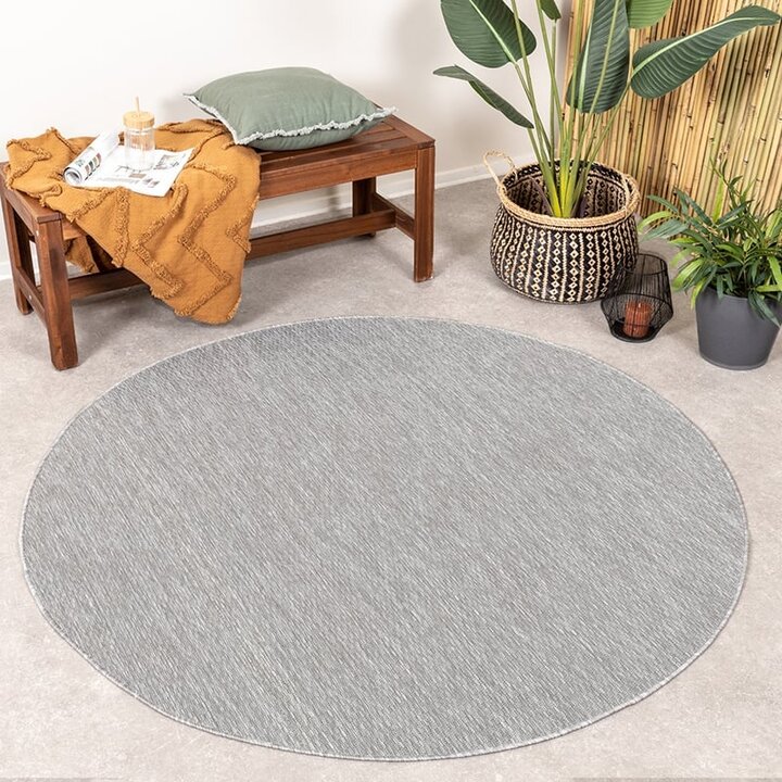 Tapis d'extérieur rond - Costa Gris