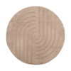 Tapis rond à poils longs - Carvy Curves Taupe - thumbnail 1