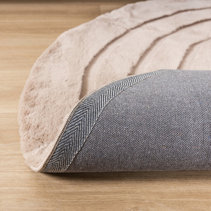 Tapis rond à poils longs - Carvy Curves Taupe - 6