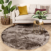 Tapis rond à poils longs - Glorious Argent/Gris - thumbnail