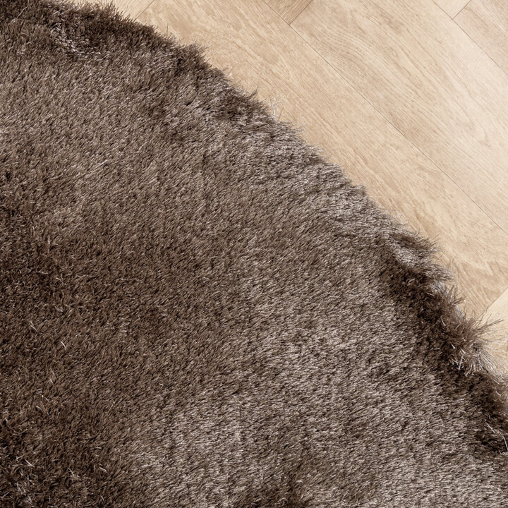 Tapis rond à poils longs - Glorious Argent/Gris - 3
