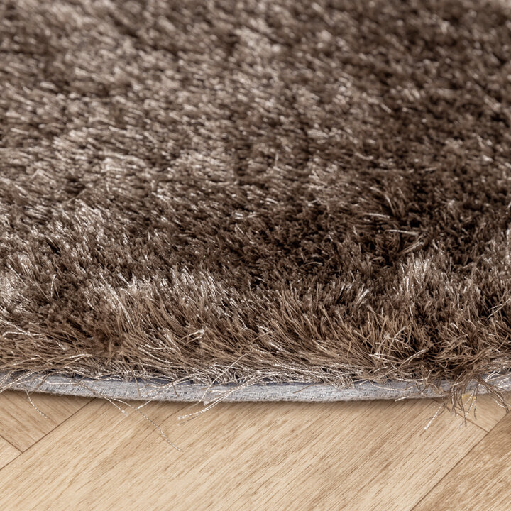 Tapis rond à poils longs - Glorious Argent/Gris - 5