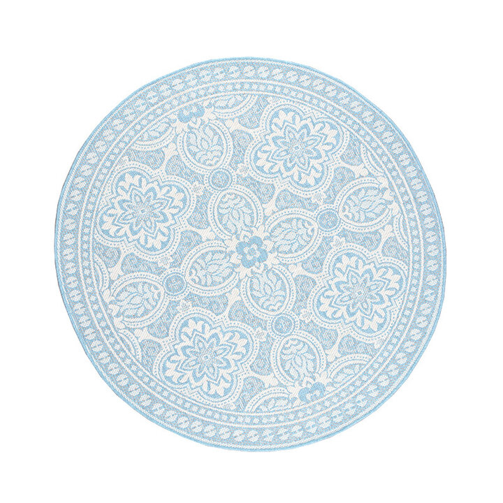 Tapis d'extérieur rond - Summer Oriental Bleu Clair - 1