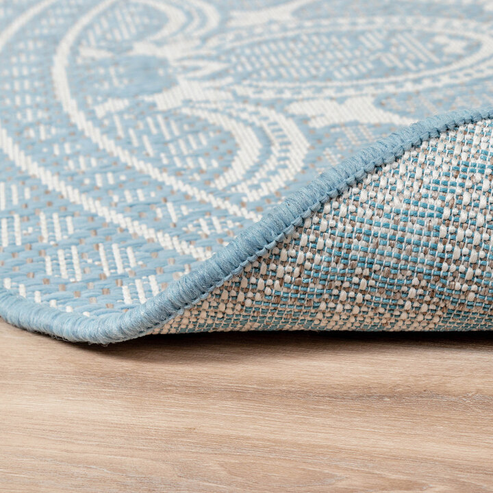 Tapis d'extérieur rond - Summer Oriental Bleu Clair - 6