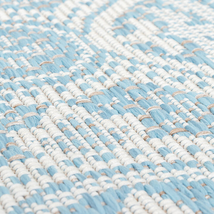 Tapis d'extérieur rond - Summer Oriental Bleu Clair - 9