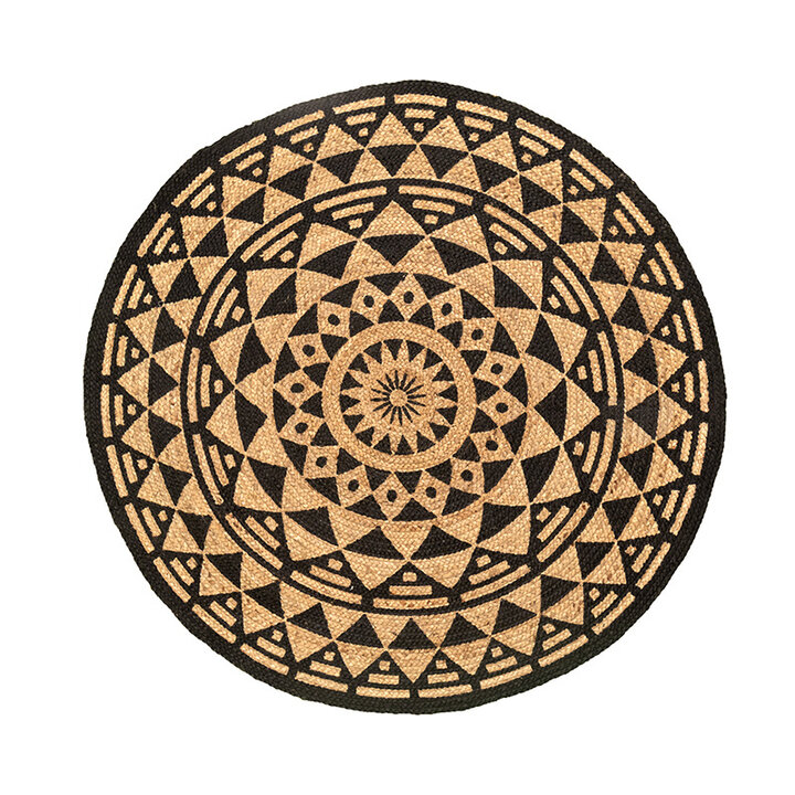 Tapis rond en jute - Henna Maya Naturel - 1
