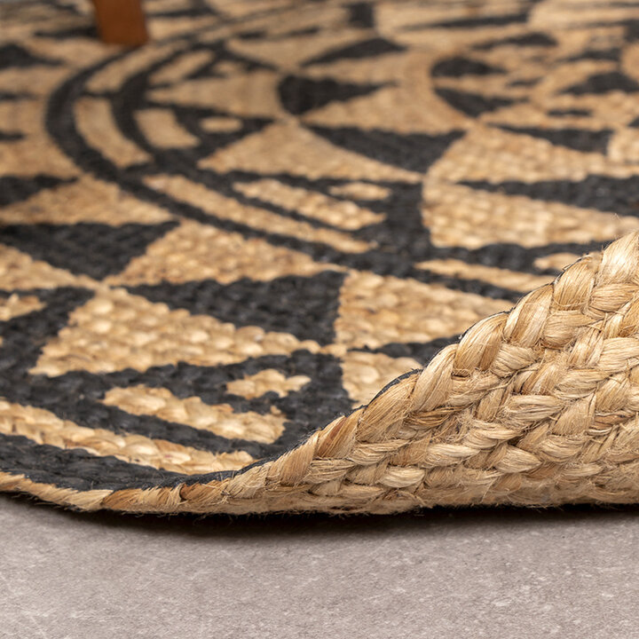Tapis rond en jute - Henna Maya Naturel - 5