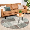 Tapis patchwork rond - Spring Vert/Gris - thumbnail