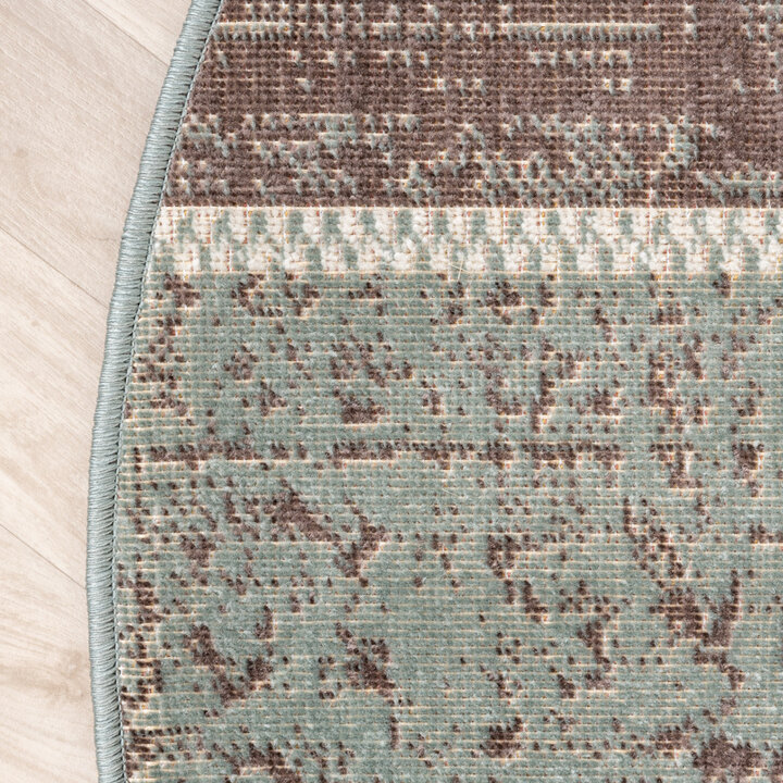 Tapis patchwork rond - Spring Vert/Gris - 4