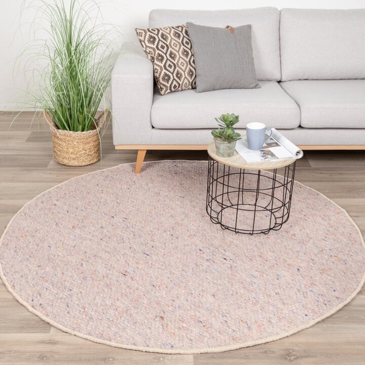 Tapis en laine rond - Feline Pastel