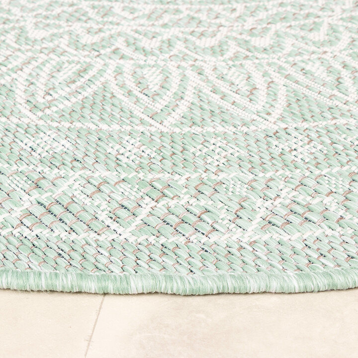 Tapis d'extérieur rond - Summer Azteca Menthe - 8