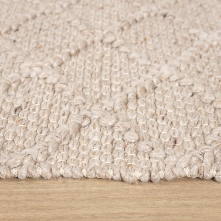 Tapis tissé en laine - Knit Beige - 7