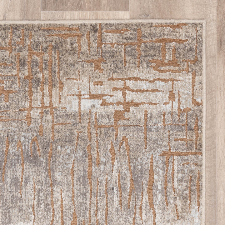 Tapis moderne - Hendrix Grunge Crème/Terracotta - 5