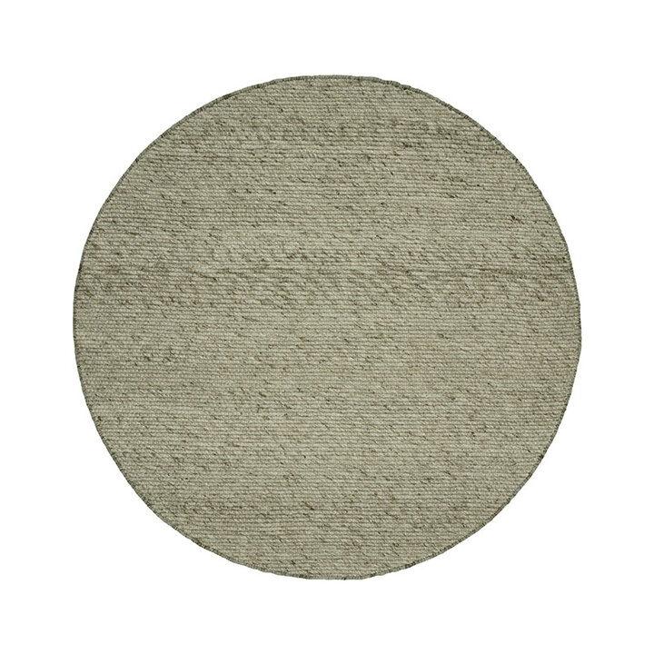 Tapis en laine rond - Feline Vert Olive/Mélangé - 1